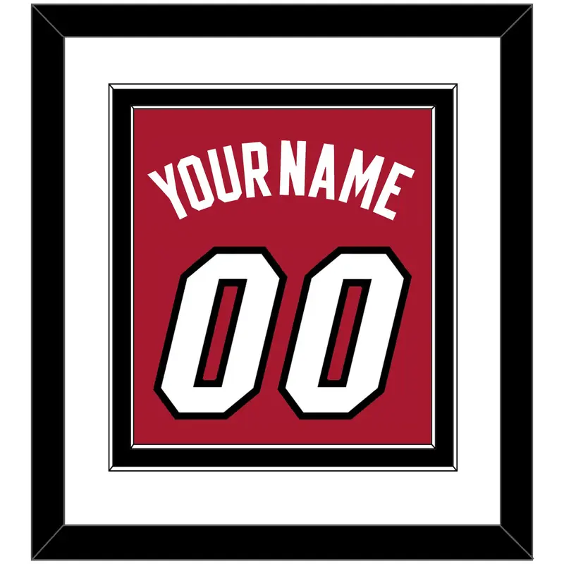 Miami Name & Number - Alternate Red (2001-2008) - Double Mat 1