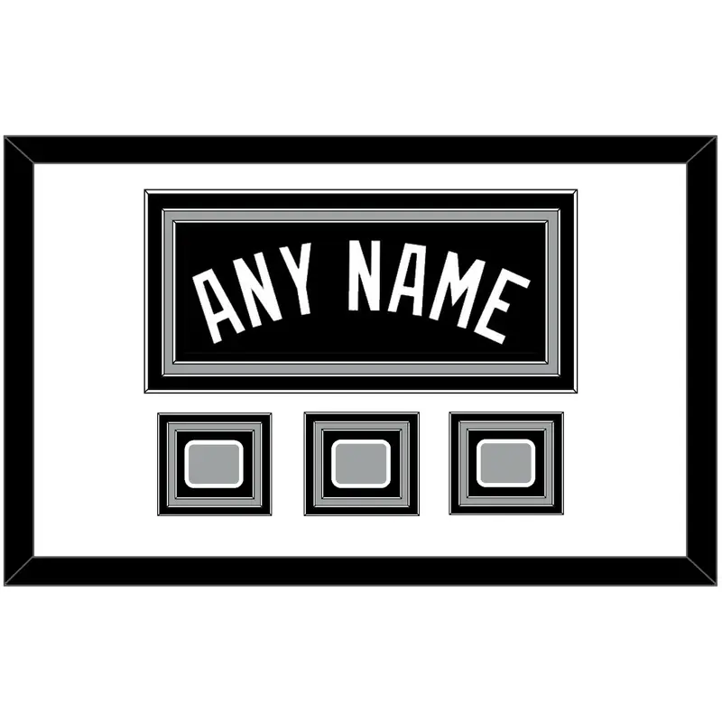 San Antonio Name With 3 Finals Patches - Road Black (2002-2017) - Triple Mat 1