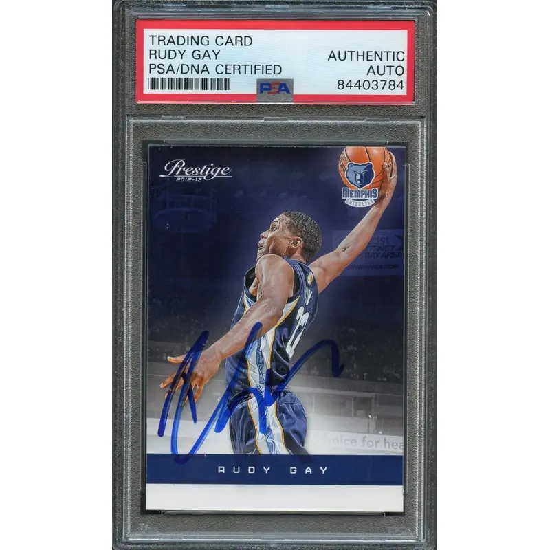 2012-13 Panini Prestige #52 Rudy Gay Signed Card AUTO PSA Slabbed Grizzlies