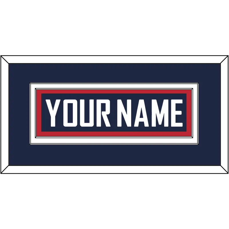 United States Mens Hockey Nameplate - 2014 Olympics Road Blue - Double Mat 2
