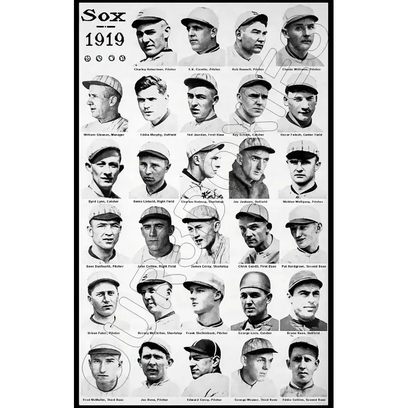 1919 Chicago White Sox Poster 11X17 - Jackson Collins Cicotte Weaver- 1434