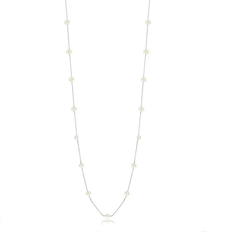 Sterling Silver Freshwater Pearls by the Yard Necklace