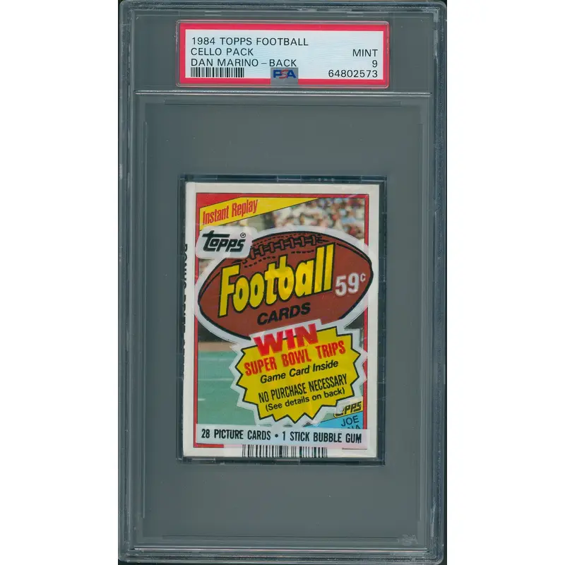 1984 Topps Football Unopened Cello Pack PSA 9 Dan Marino Back *2573