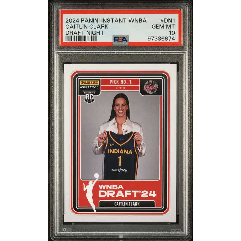 Caitlin Clark 2023 PAnini Instant WNBA Draft Night #DN1 PSA 10 Gem Mint