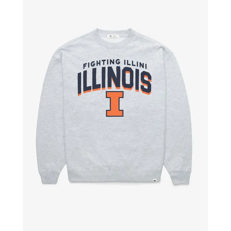 ILLINOIS FIGHTING ILLINI CAMPUS ARCH CLOUD '47 OVERSIZED CREW WOMENS