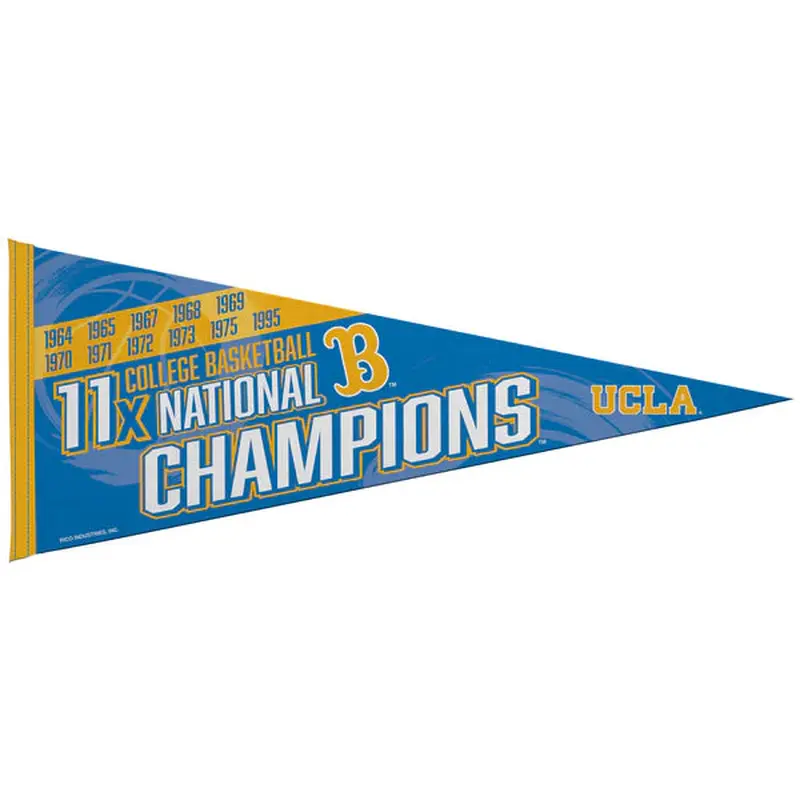 UCLA Bruins Basketball 11-Time NCAA National Champions Felt Pennant - Rico Inc.