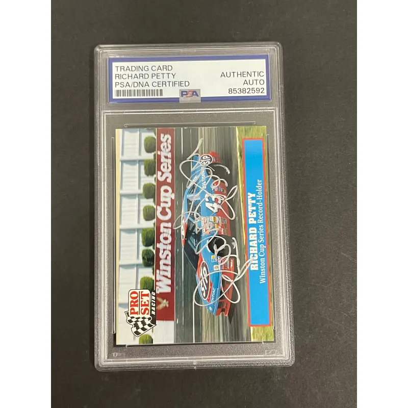 1991 Pro Set Racing #47 Richard Petty Signed Card AUTO PSA Slabbed Nascar
