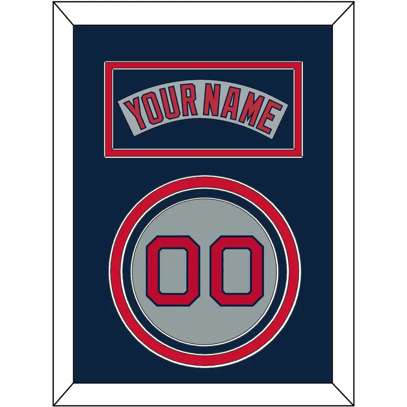 Boston Nameplate & Number - Road Gray (1992-2008) - Triple Mat 4