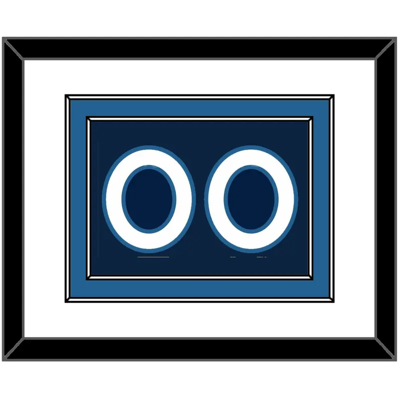 Minnesota Number - Navy Blue Icon - Double Mat 1