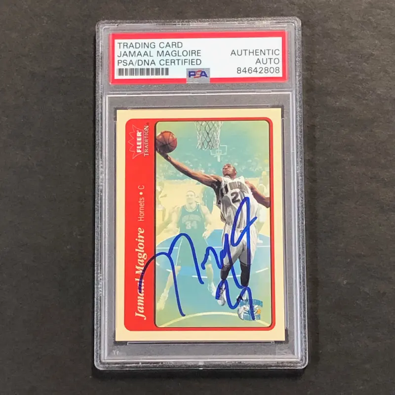 2004-05 Fleer Tradition #145 Jamaal Magloire Signed Card AUTO PSA Slabbed Hornets