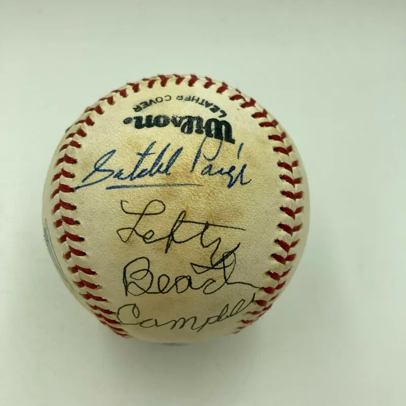 Satchel Paige & Willie Mays Negro League HOF Legends Signed Baseball JSA COA