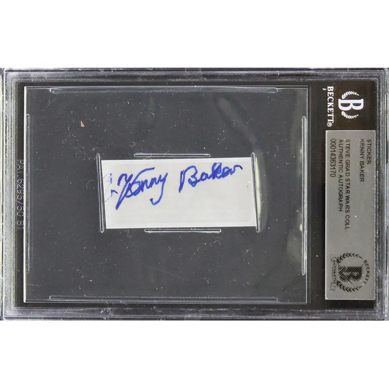 Kenny Baker Star Wars Authentic Signed .75x2 Autograph Sticker BAS Slabbed