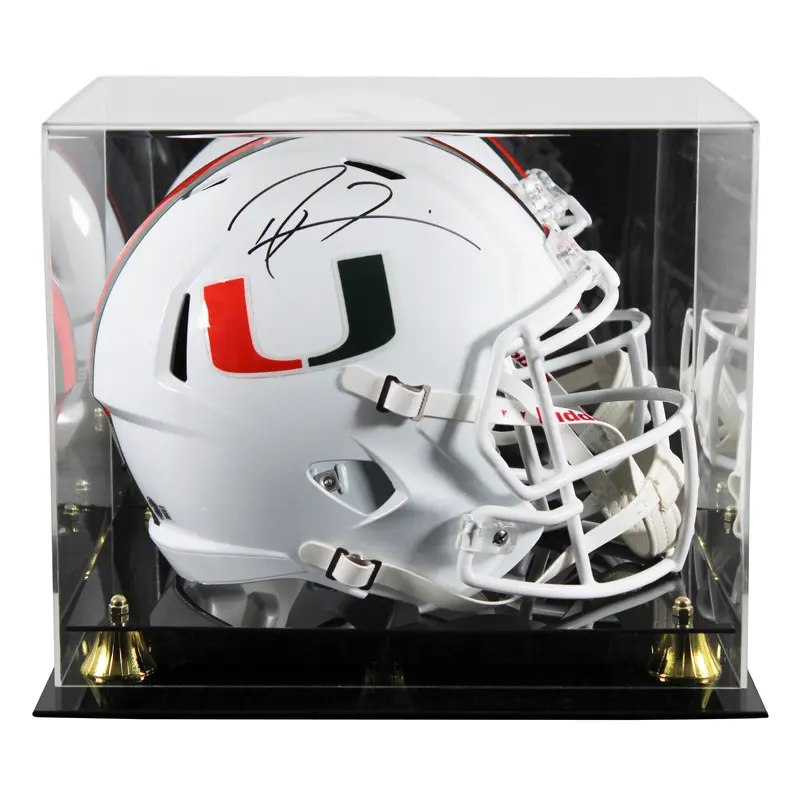 Miami Ray Lewis Signed White Full Size Speed Rep Helmet W/ Case BAS Witnessed