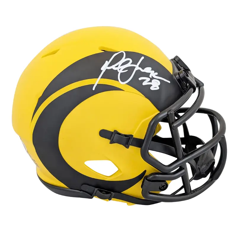 Rams Marshall Faulk Authentic Signed Rave Speed Mini Helmet BAS Witnessed