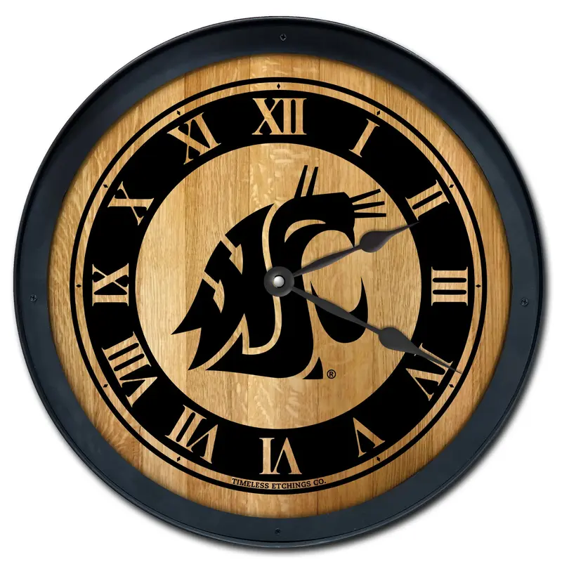 Timeless Etchings Hand Made Wine Barrel Clock