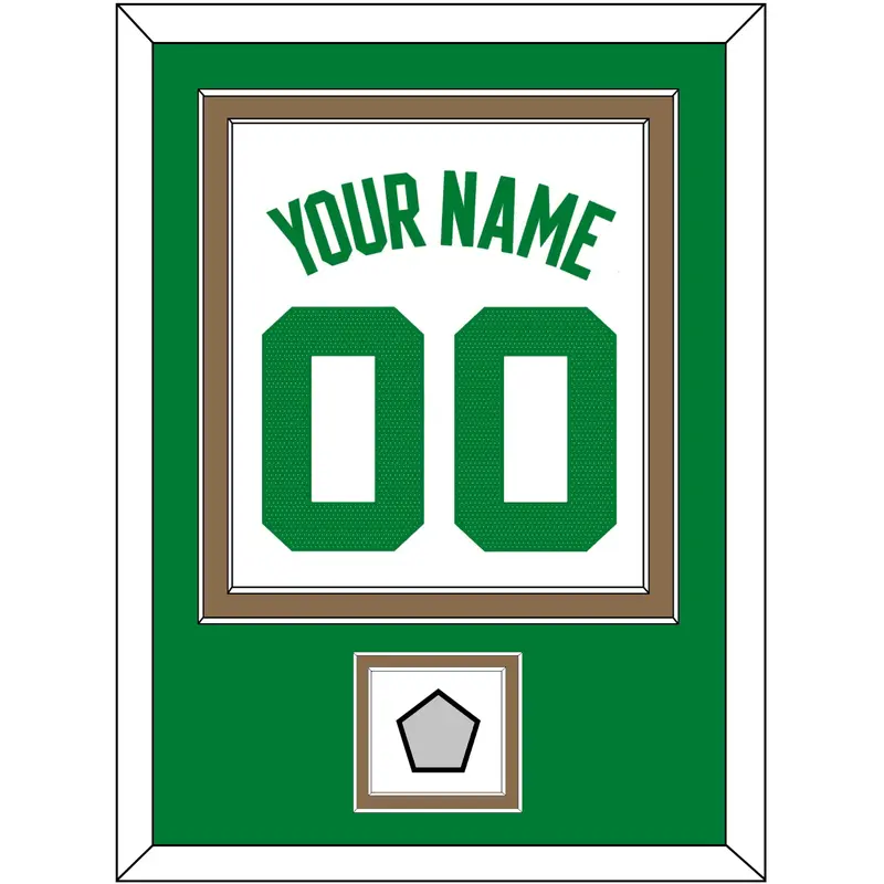 Boston Name & Number With Finals Patch - White Association - Double Mat 2