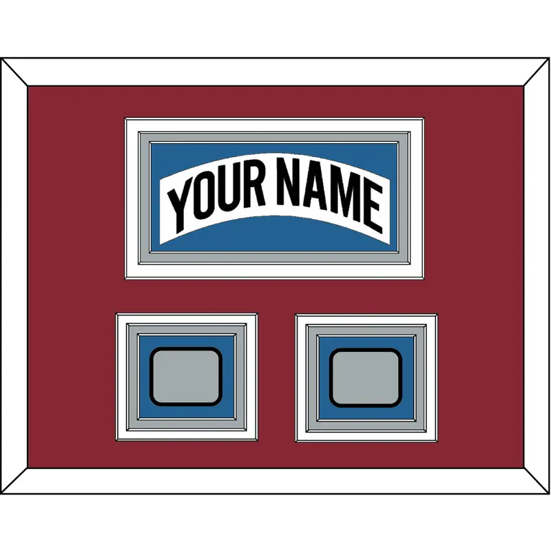 Colorado Nameplate & 2 Stanley Cup Finals Patches - Home White (1995-1996) - Triple Mat 3