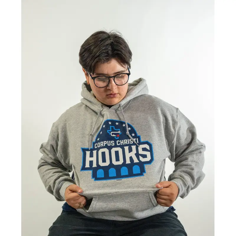 Fleece Hood Primary Logo - Grey