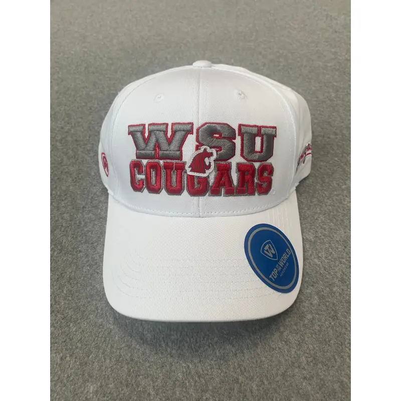 White "WSU COUGARS" Adjustable Hat