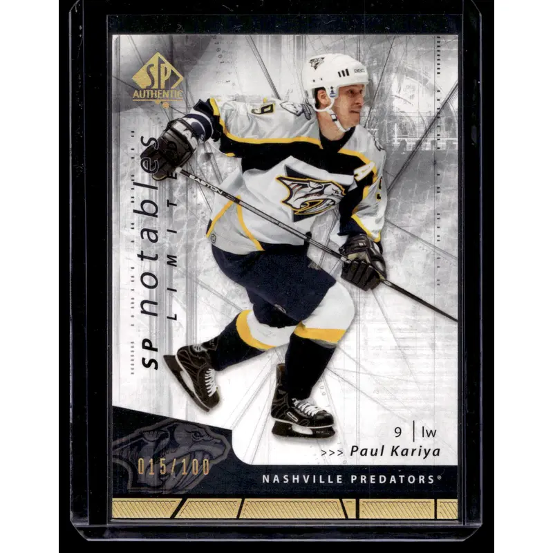 2006-07 Upper Deck SP Authentic - Limited - SP Notables - Paul Kariya #145 /100