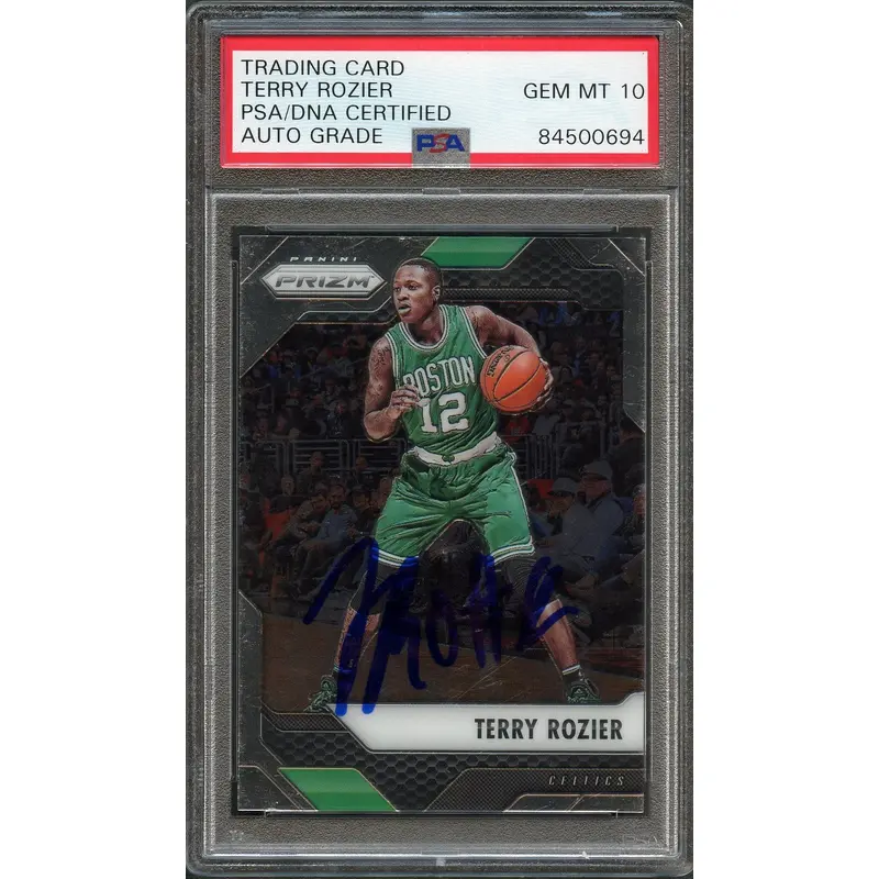 2016-17 Panini Prizm #49 Terry Rozier Signed Card AUTO 10 PSA/DNA Slabbed Celtics