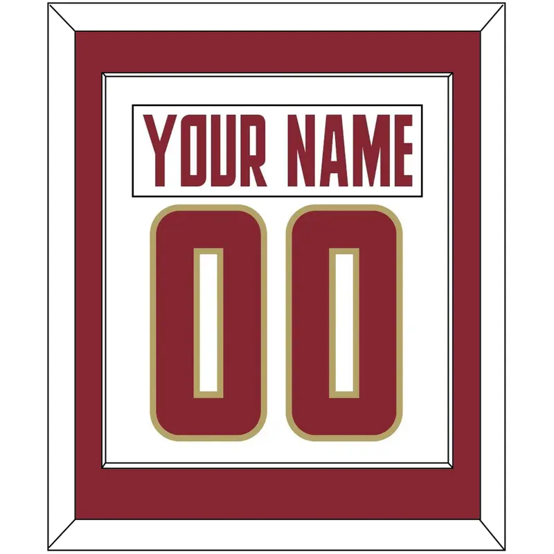 Boston College Nameplate & Number (Back) Combined - Home White (2011-2015) - Single Mat 1