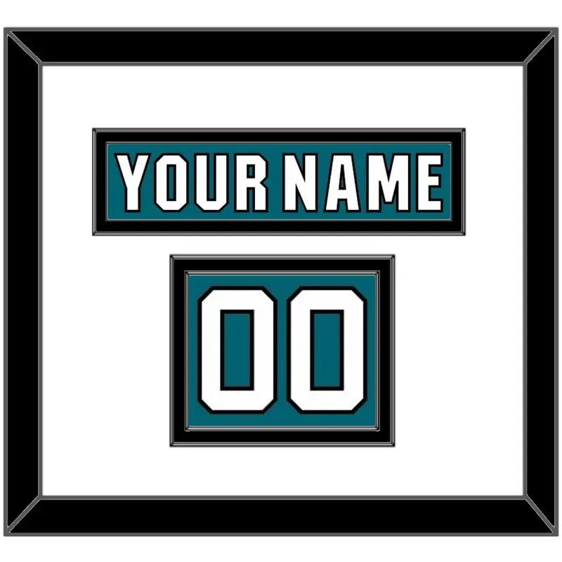 San Jose Nameplate & Number (Shoulder) - Home Teal (2017-2022) - Double Mat 1