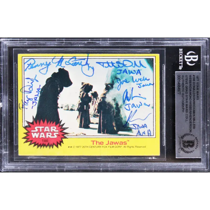 Star Wars (6) Donaldson, Weber, McCarthy +3 Signed 1977 SW #186 Card BAS Slabbed