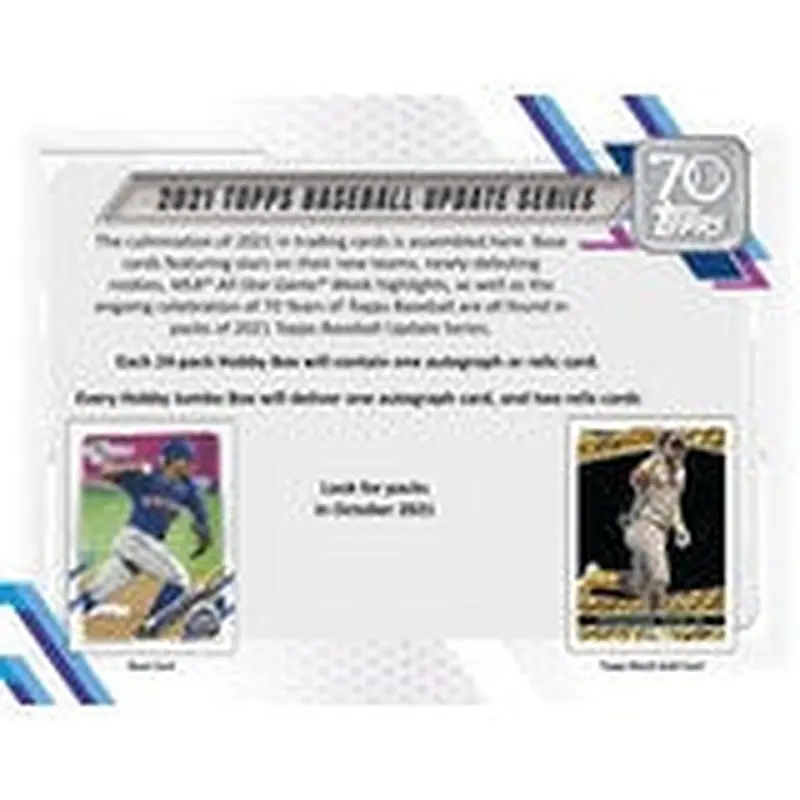 2021 Topps Update Series Baseball Hobby Box - 12 Box Case