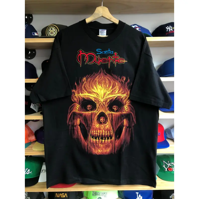 Deadstock Vintage Mexican Santa Muerte Reaper Tee Size XL