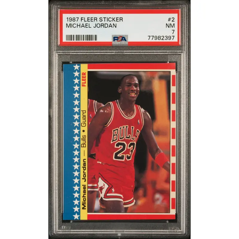 Michael Jordan 1987 Fleer Sticker #2 PSA 7 Near Mint