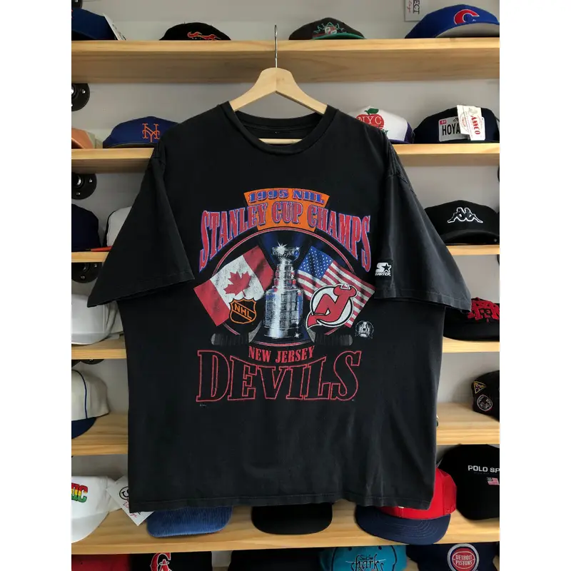 Vintage Starter New Jersey Devils 1995 Stanley Cup Champions Tee Size XL