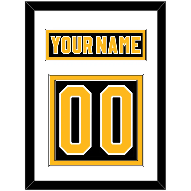 Pittsburgh Nameplate & Number (Back) - Road Black (1980-1981) - Double Mat 1
