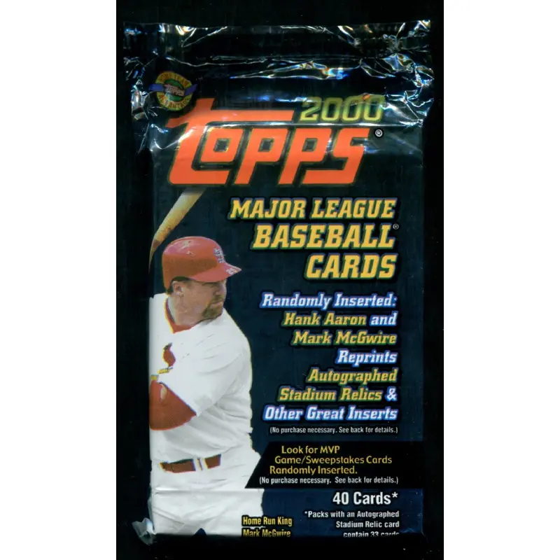 2000 Topps Baseball Unopened Series 1 Jumbo Pack (40) (HTA)