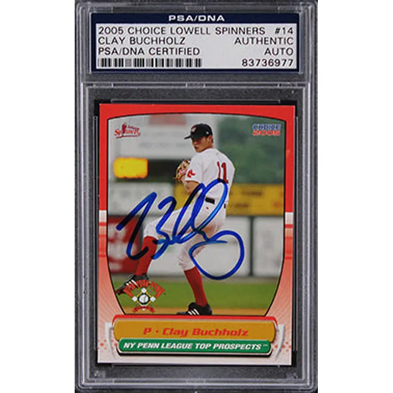 Red Sox Clay Buchholz Signed 2005 Choice Lowell Spinners  #14 RC Card PSA Slab