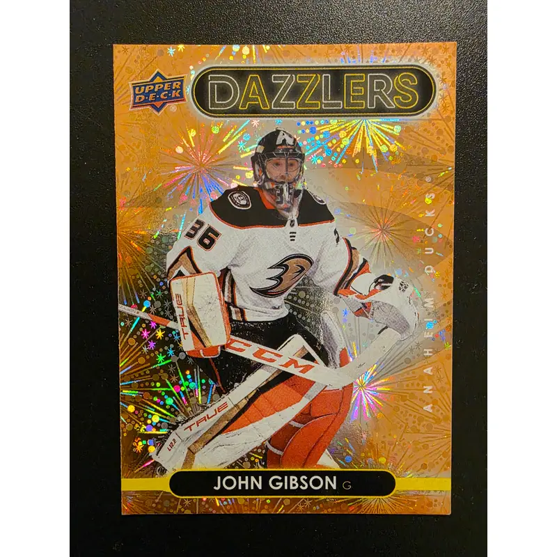 2021-22 Upper Deck Series 2 - Dazzlers - Orange - John Gibson #DZ-52
