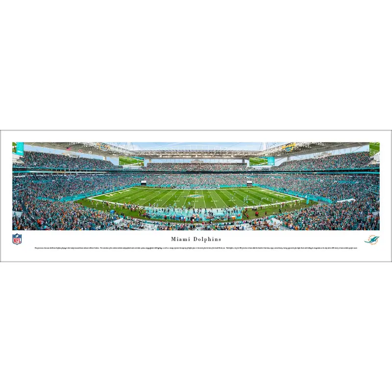 Miami Dolphins Hard Rock Stadium NFL Gameday Panoramic Poster Print - Blakeway 2016