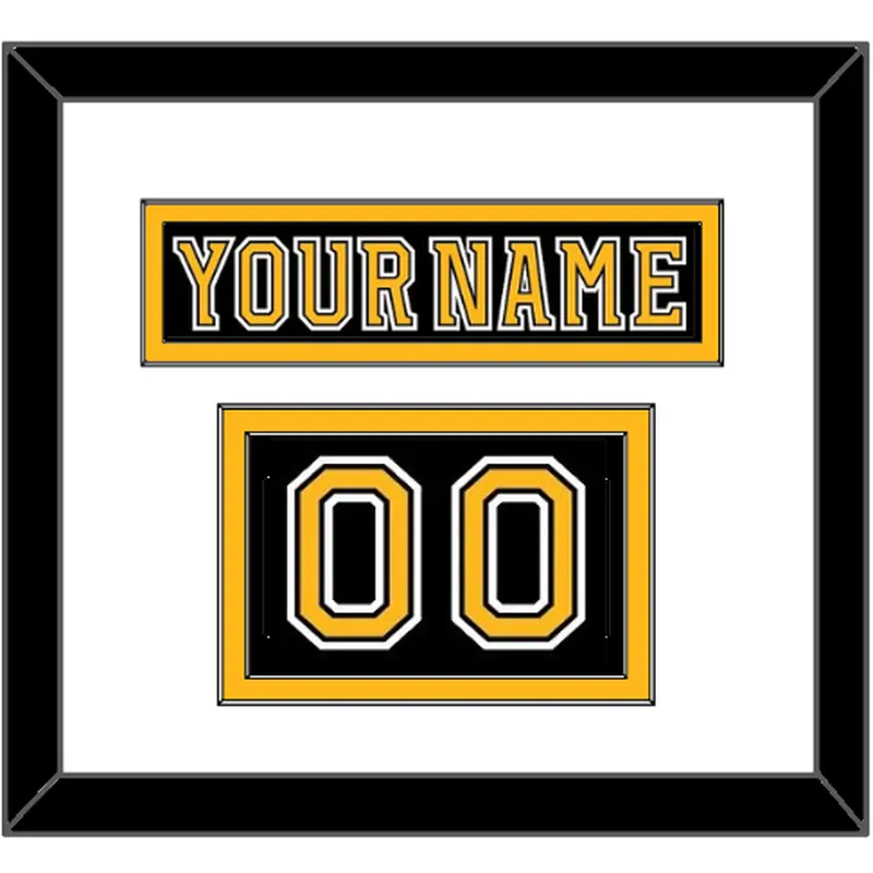 Boston Nameplate & Number (Shoulder) - Home Black (2007-2017) - Double Mat 1
