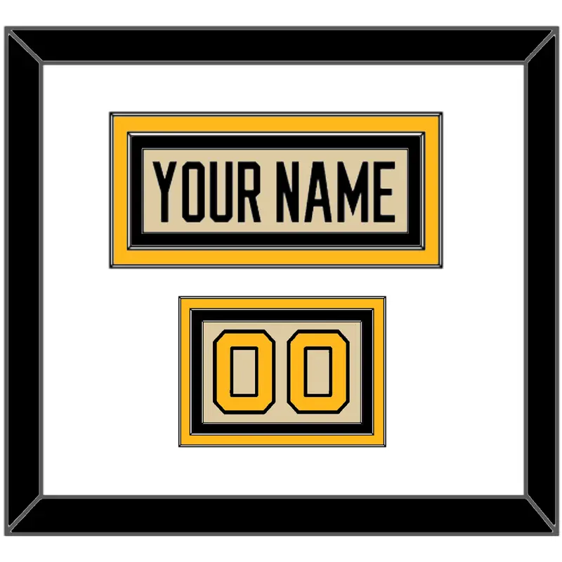 Pittsburgh Nameplate & Number (Shoulder) - 2023 Winter Classic Tan - Triple Mat 1