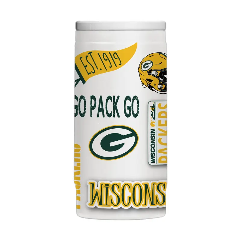 Green Bay Packers 12oz Native Powdercoat SlimCan Coolie