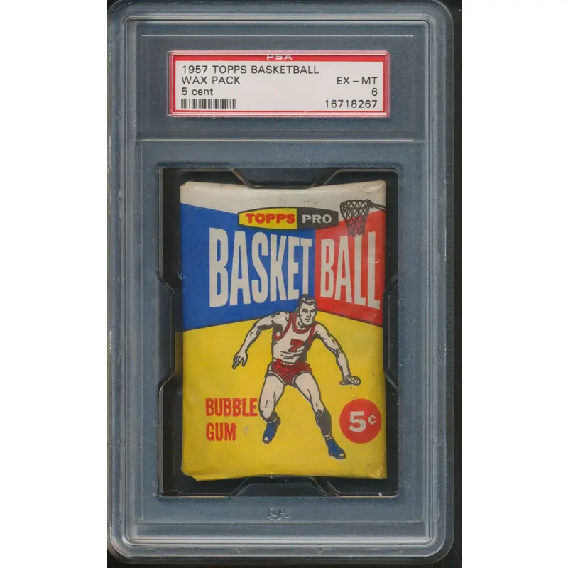 1957 1957/58 Topps Basketball Unopened 5 Cent Wax Pack PSA 6