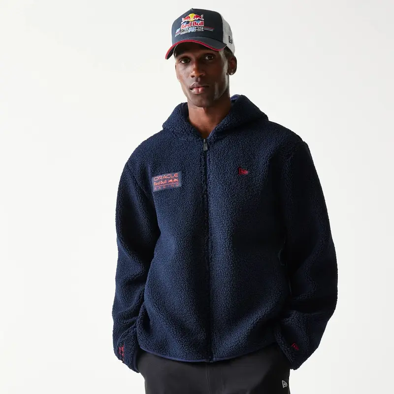 Red Bull Racing Dark Blue Hooded Sherpa Jacket