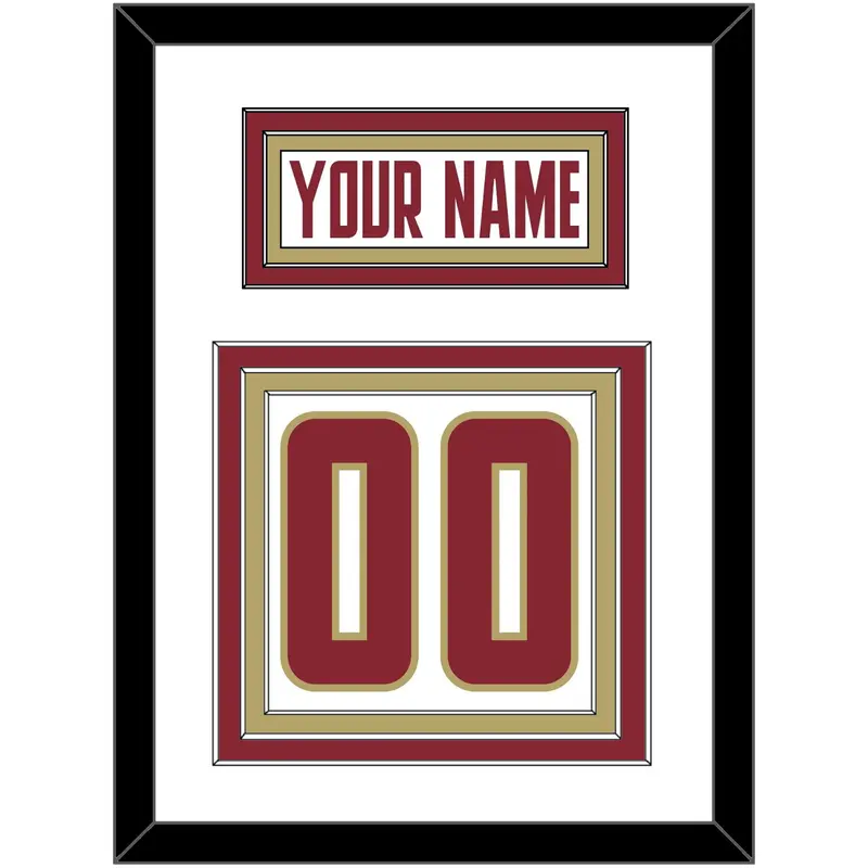 Boston College Hockey Nameplate & Number (Back) - Home White (2011-2015) - Triple Mat 1