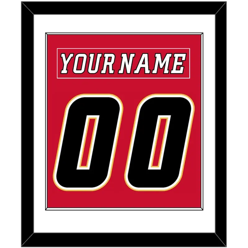 Calgary Nameplate & Number (Back) Combined - Home Red (2007-2017) - Single Mat 1