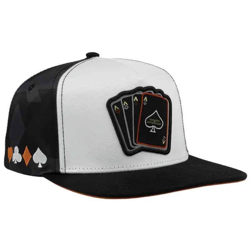 JC HATS WHITE POKER CAMO SNAPBACK 1526