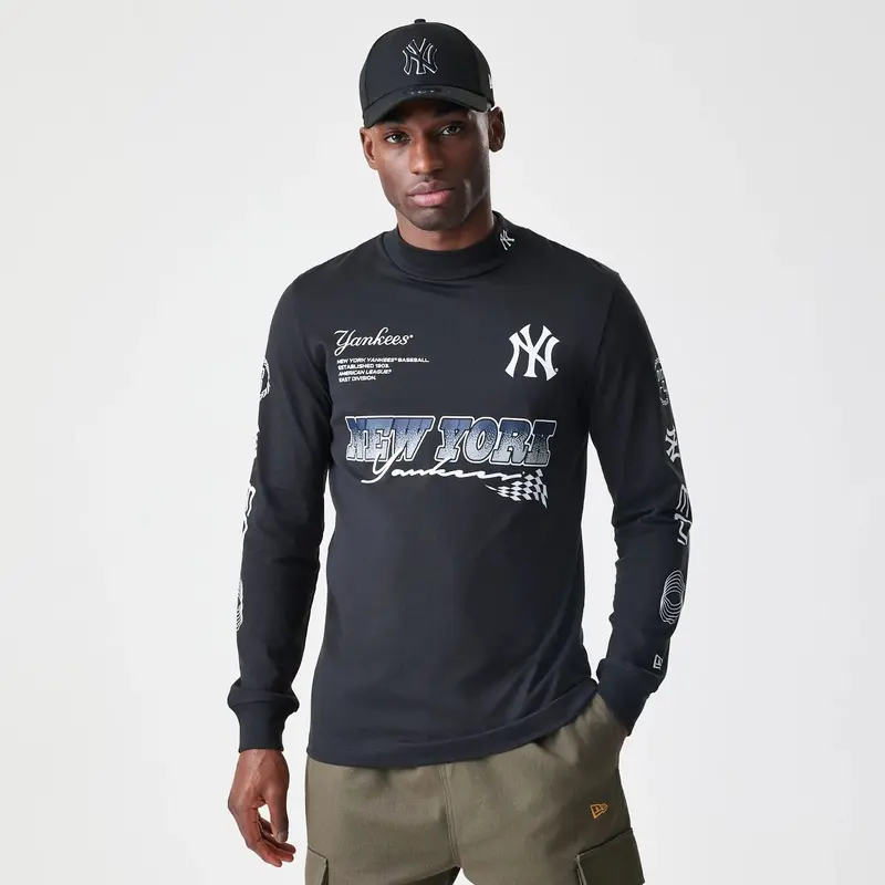 New York Yankees Modern Driver Black Long Sleeve T-Shirt