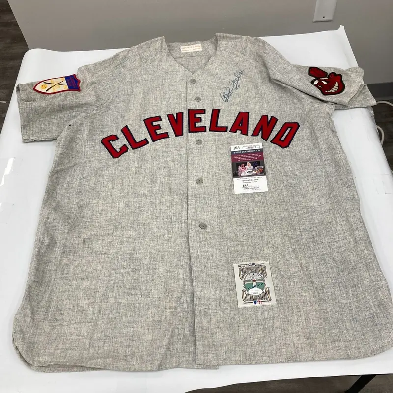 Bob Feller Signed Authentic Mitchell & Ness Cleveland Indians Jersey JSA COA