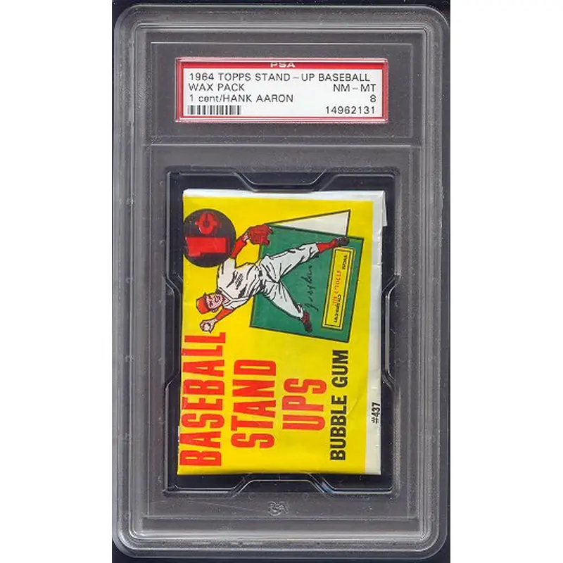 1964 Topps Baseball Unopened Stand Up 1 Cent Wax Pack PSA 8 Aaron