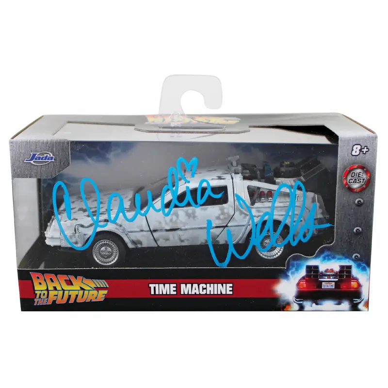 Claudia Wells Back To The Future Signed 1:32 Metal DeLorean Time Machine BAS Wit