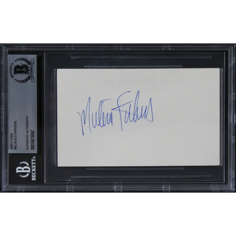 Melissa Etheridge Authentic Signed 3x5 Index Card Autographed BAS Slabbed 1